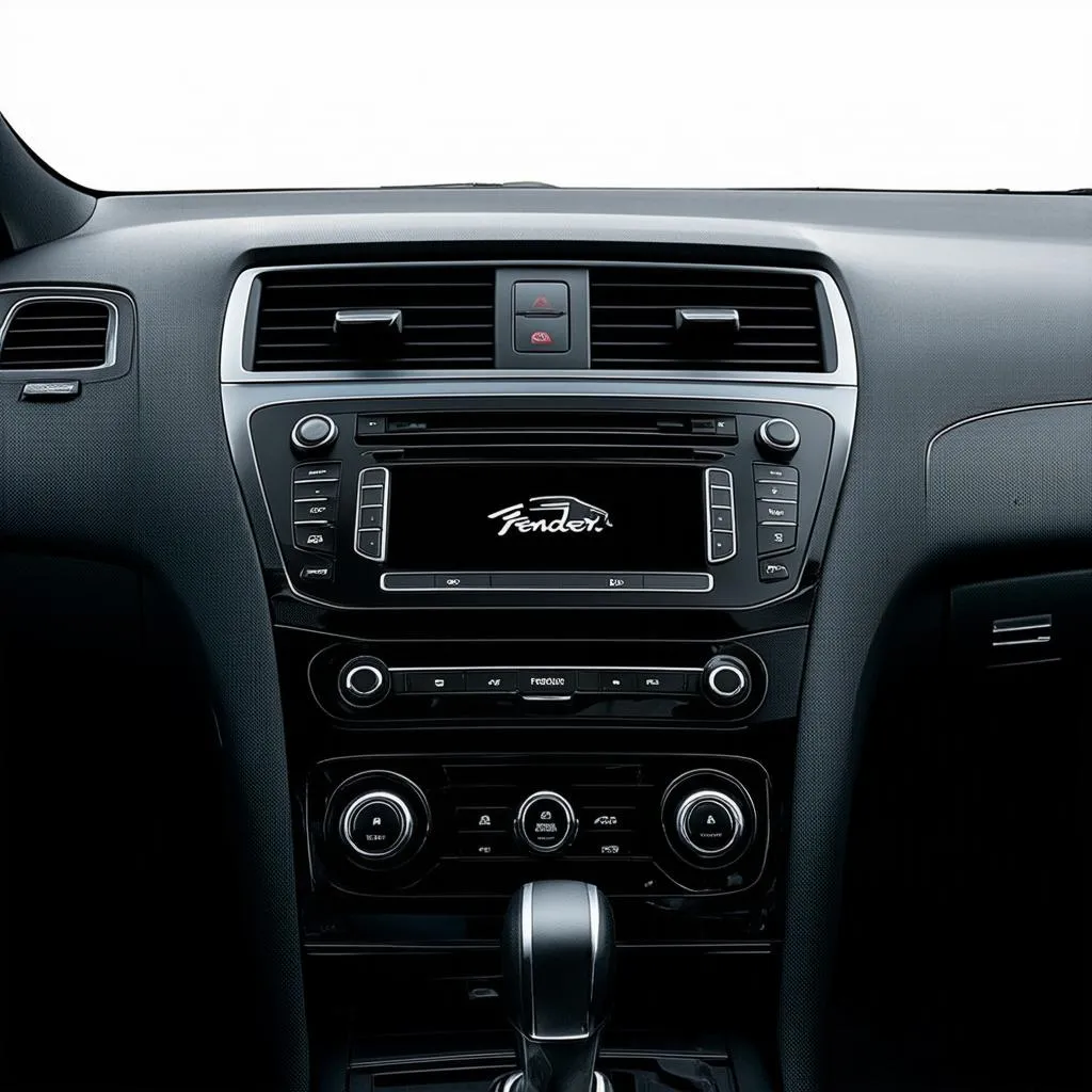 2012 Jetta GLI interior with focus on the Fender audio system