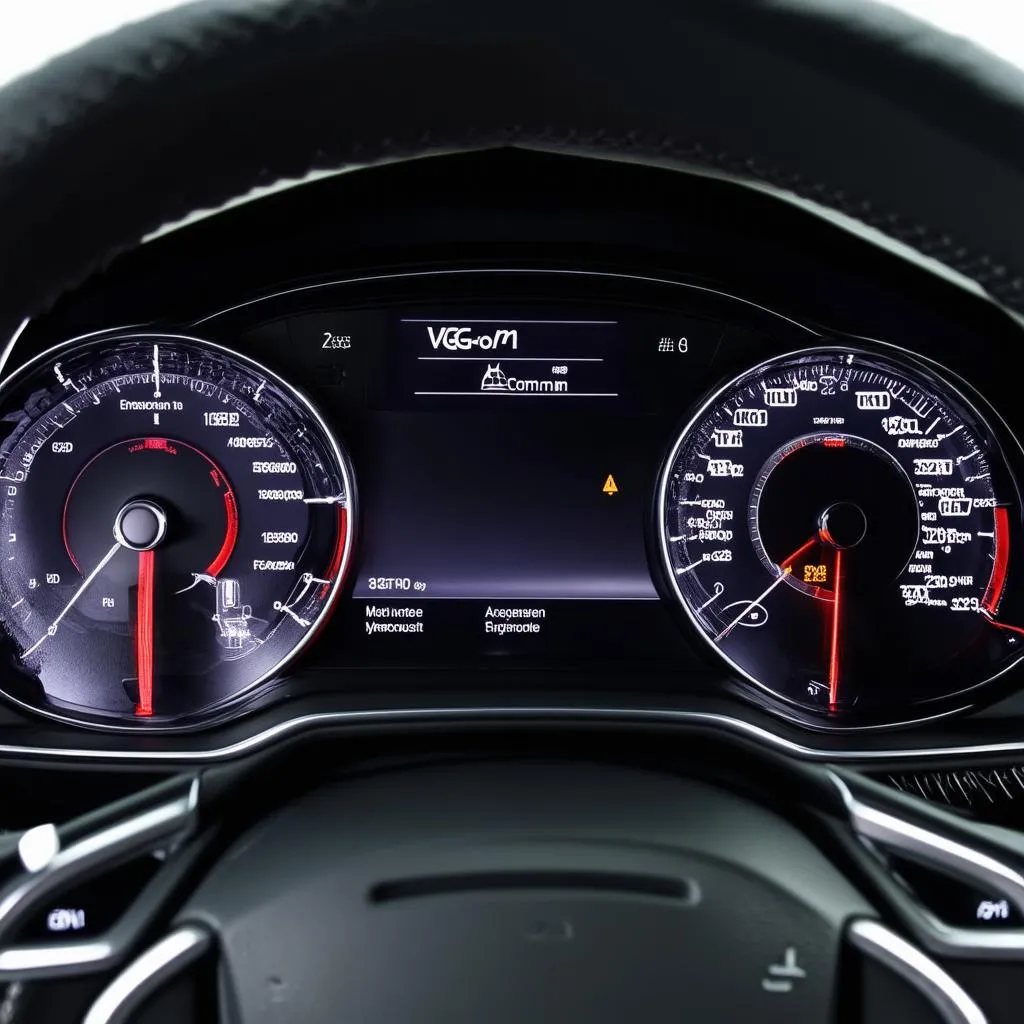 Audi Q7 Dashboard with multiple warning lights illuminated