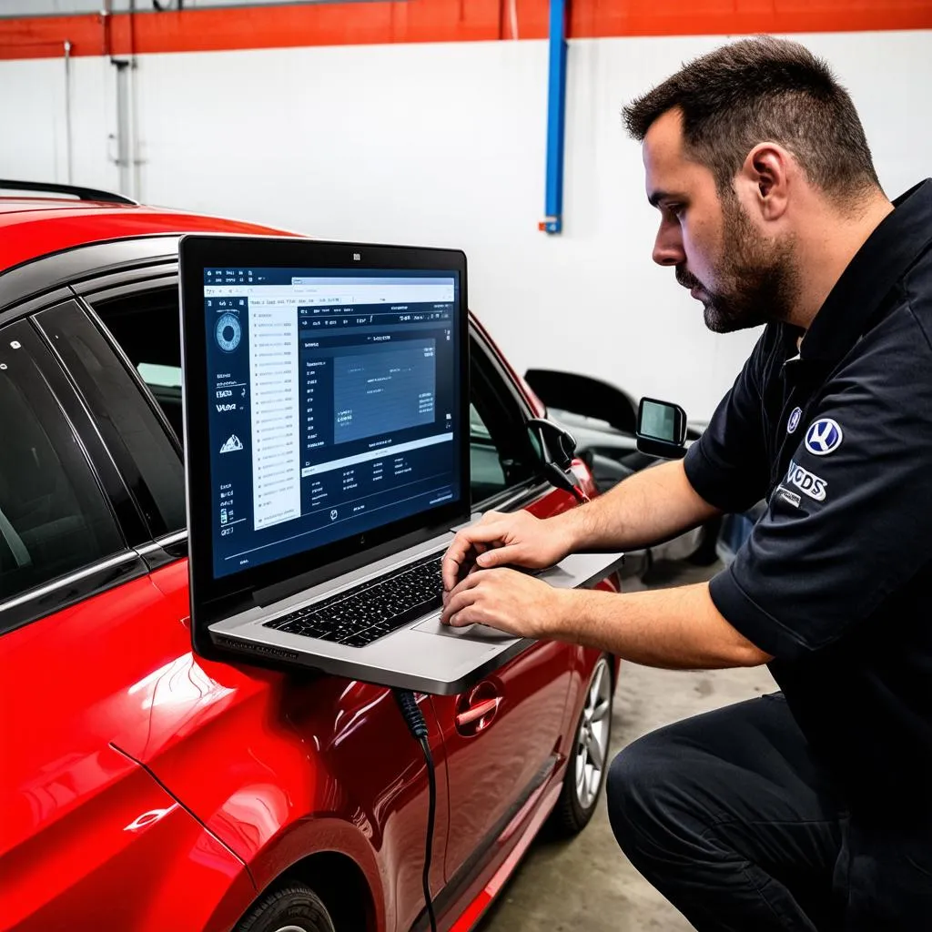 Car Diagnostics laptop