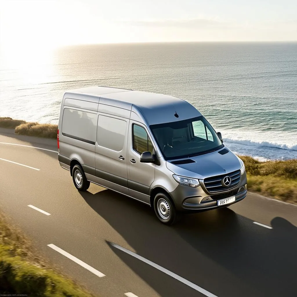 Mercedes Sprinter on a scenic drive