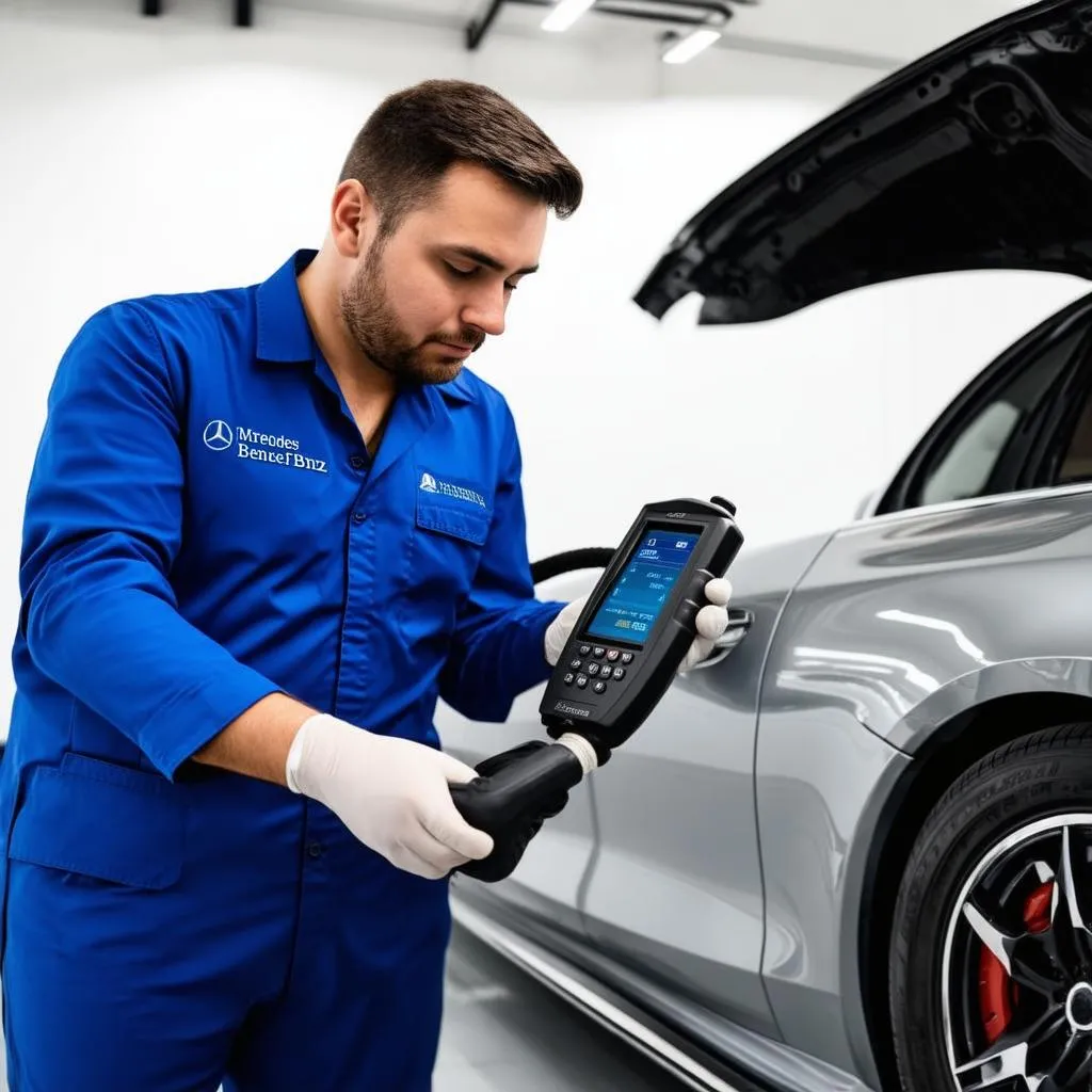 Mercedes Benz Diagnostic Technician at Work