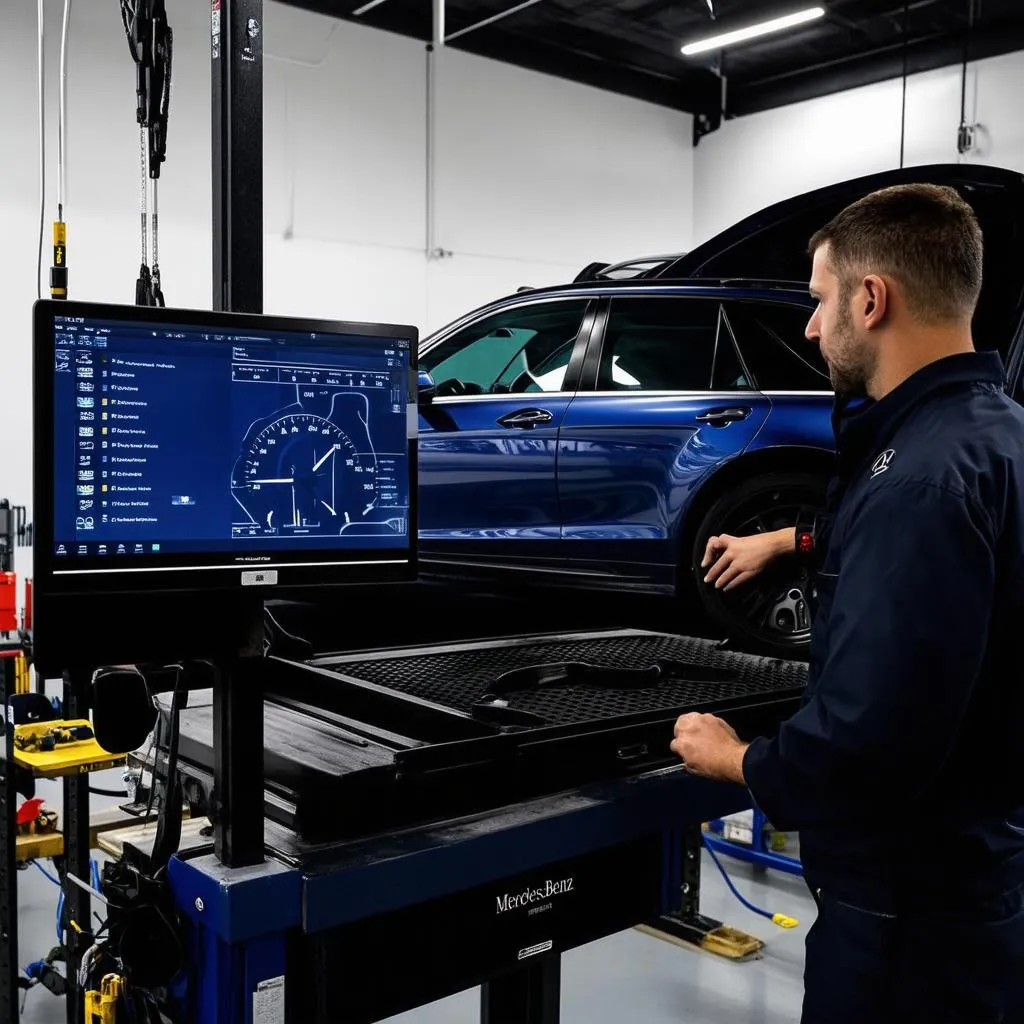 Mercedes Benz Star Diagnosis System in use