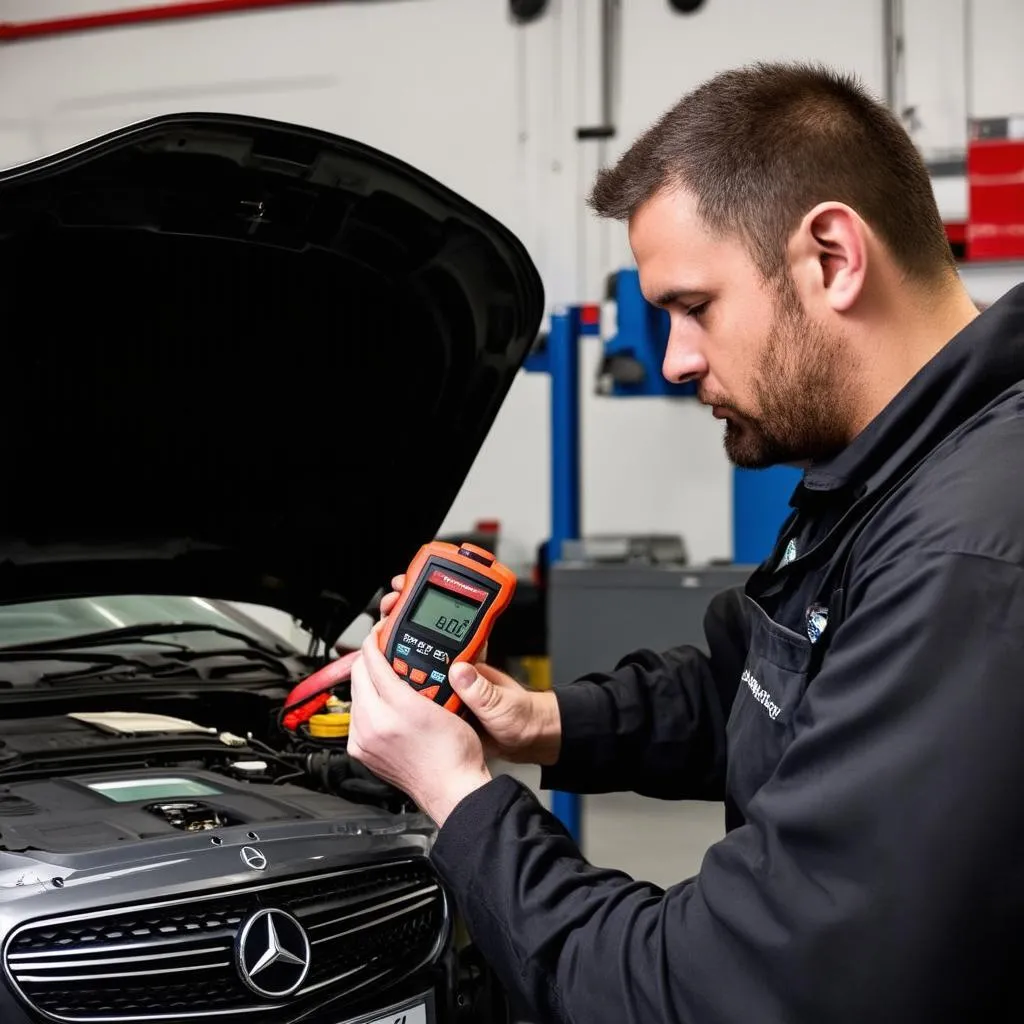 Mercedes C3 Diagnostic Tool in Use