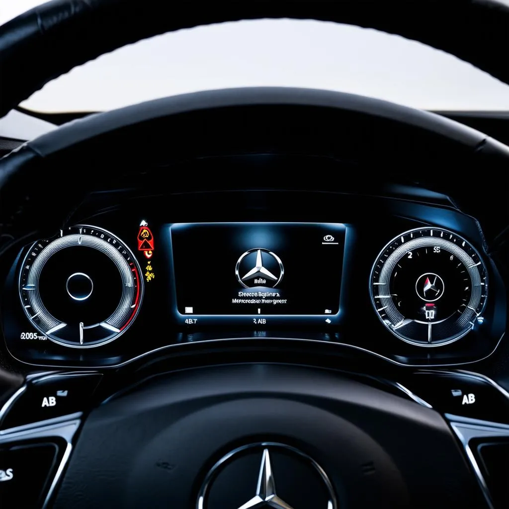 Dashboard Warning Lights Illuminated on a Mercedes-Benz