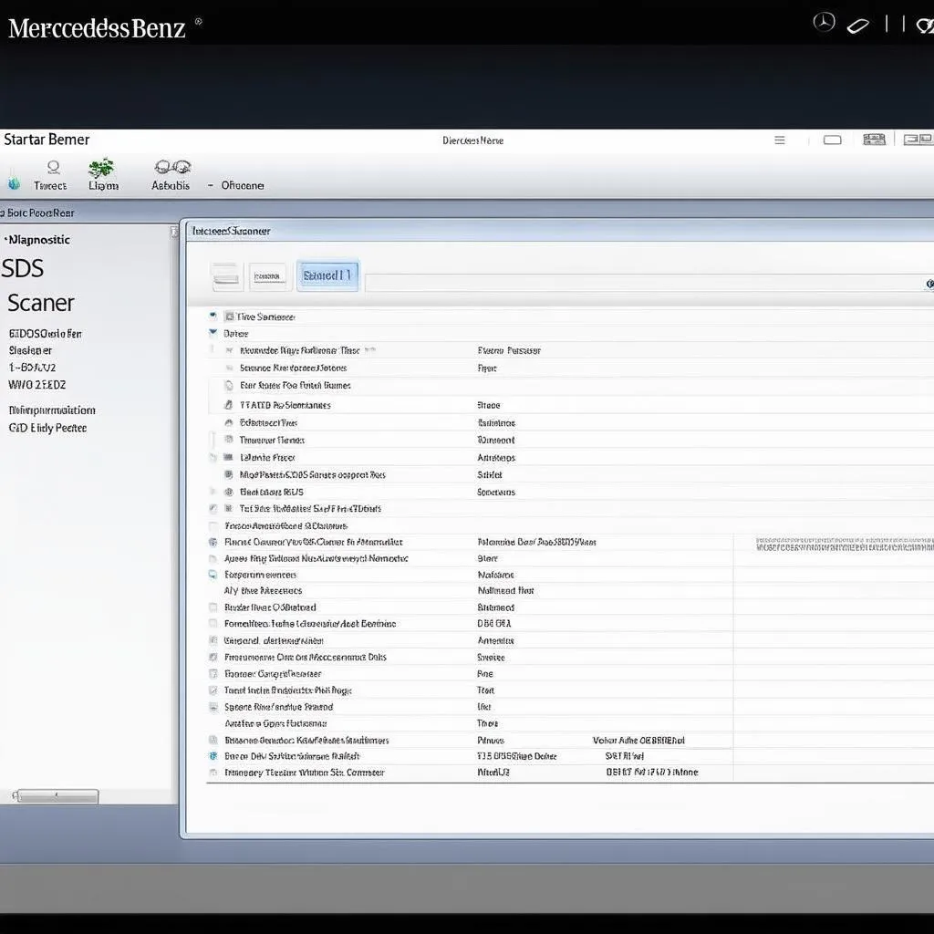 Mercedes-Benz SDS Star Diagnostic Scanner Software interface