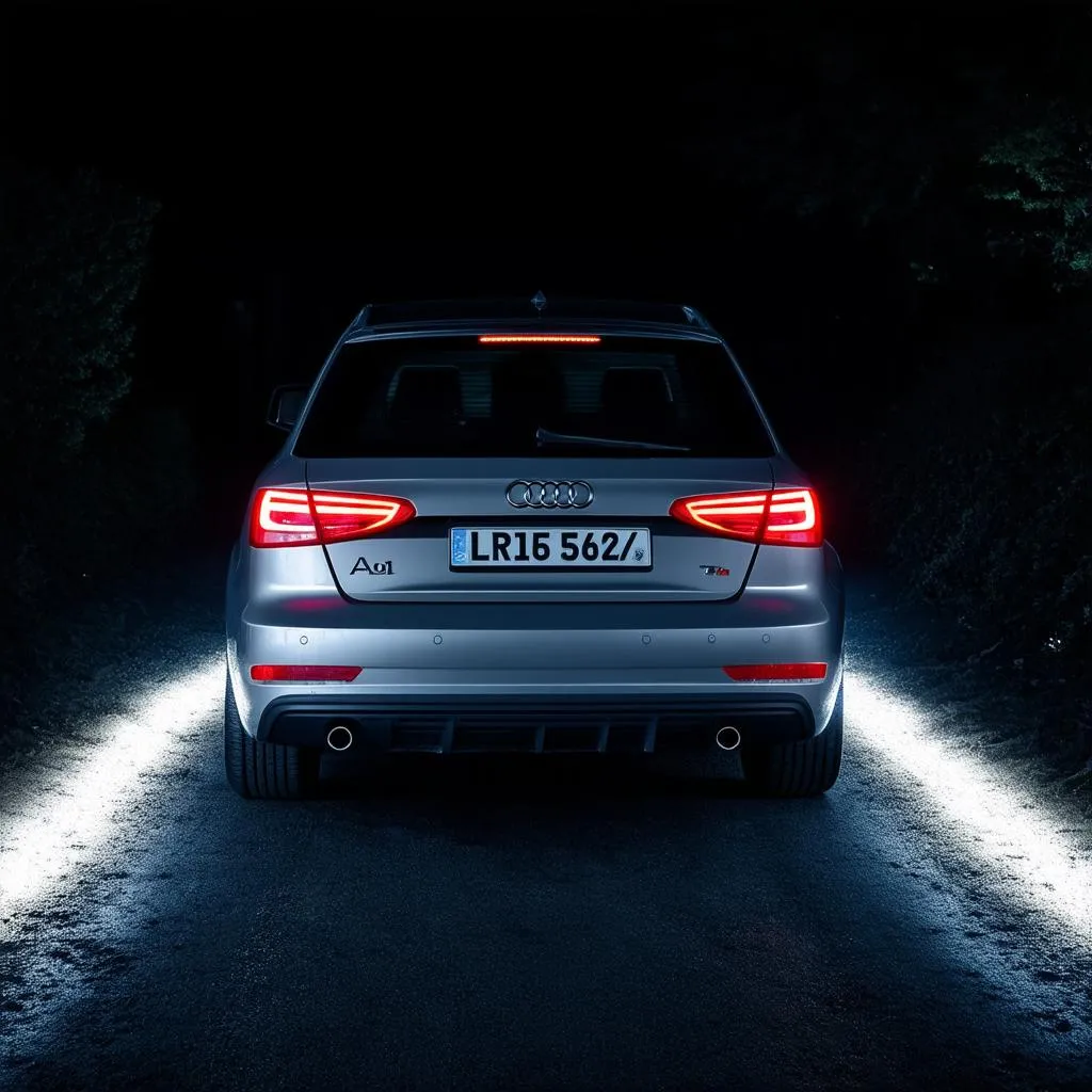 Audi A3 with Coming Home Lights activated