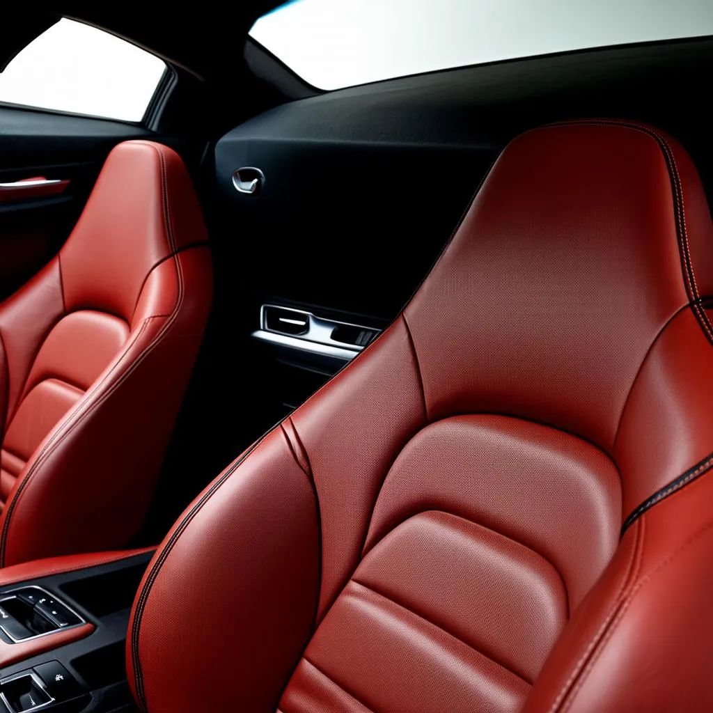 Audi A4 B7 interior with custom leather seats