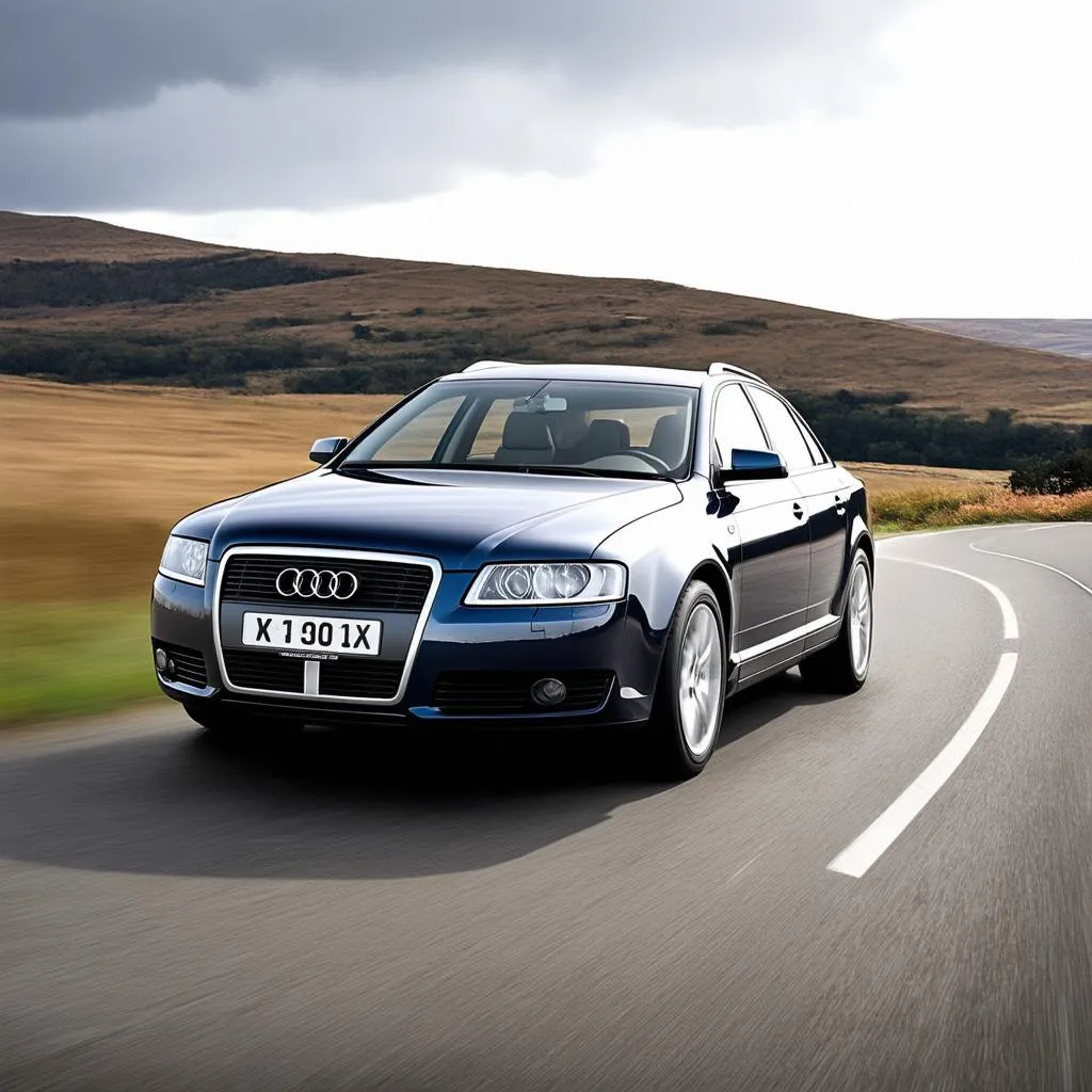 Audi A6 B5 on a scenic road