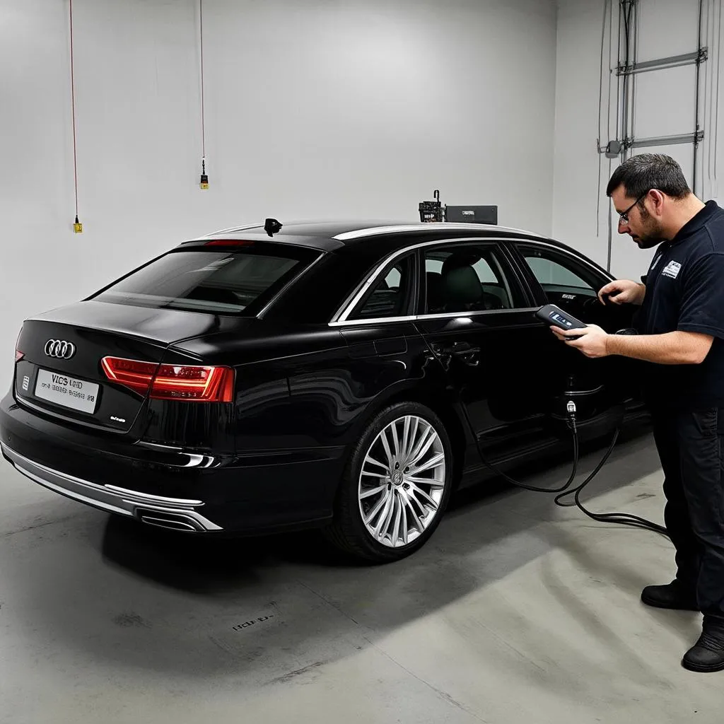 Audi A8 D4 with VCDS Scanner Connected