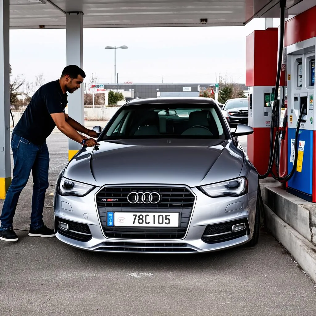 Audi at Gas Station