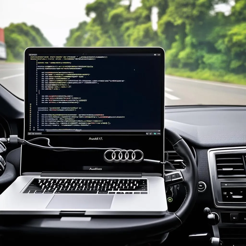 Audi Q7 Coding with Laptop