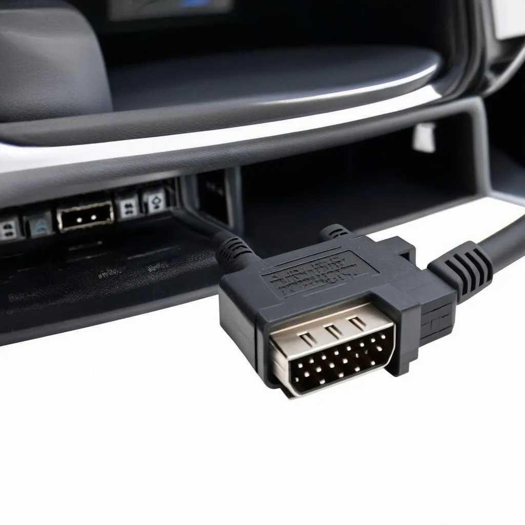 Audi car with VCDS cable connected