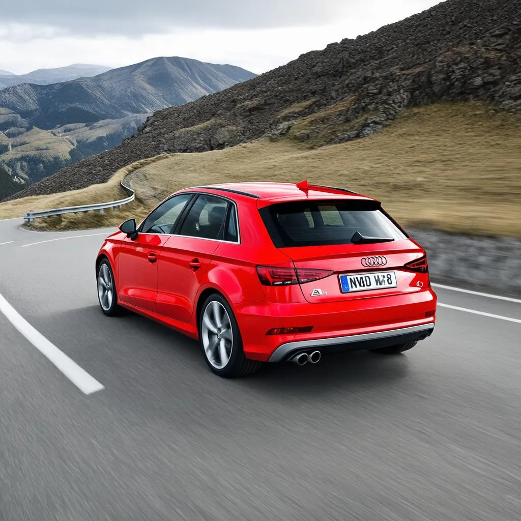 Audi A3 Driving on a Mountain Road