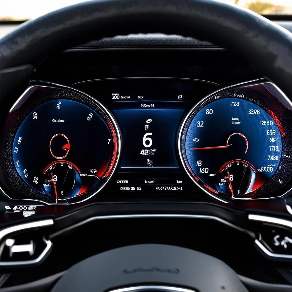 Audi A6 dashboard with a focus on the instrument cluster