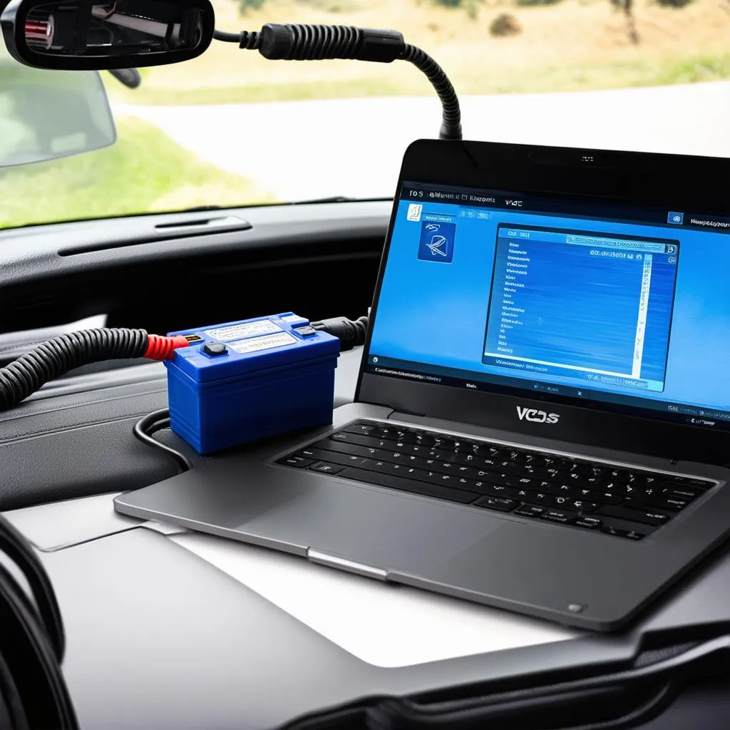 Car Battery Connected to VCDS