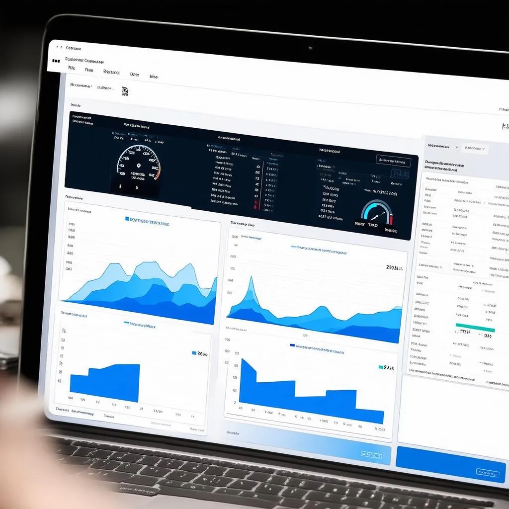 Laptop displaying car diagnostic software