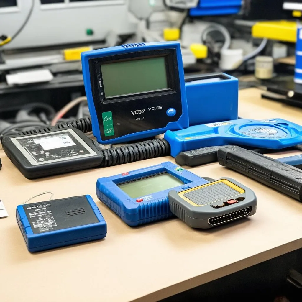 Car Diagnostic Tools on a Workbench