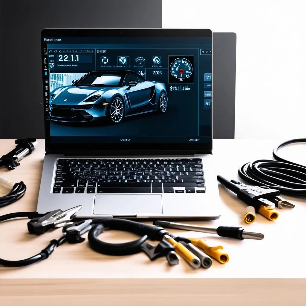 Car Diagnostic Tools On Laptop