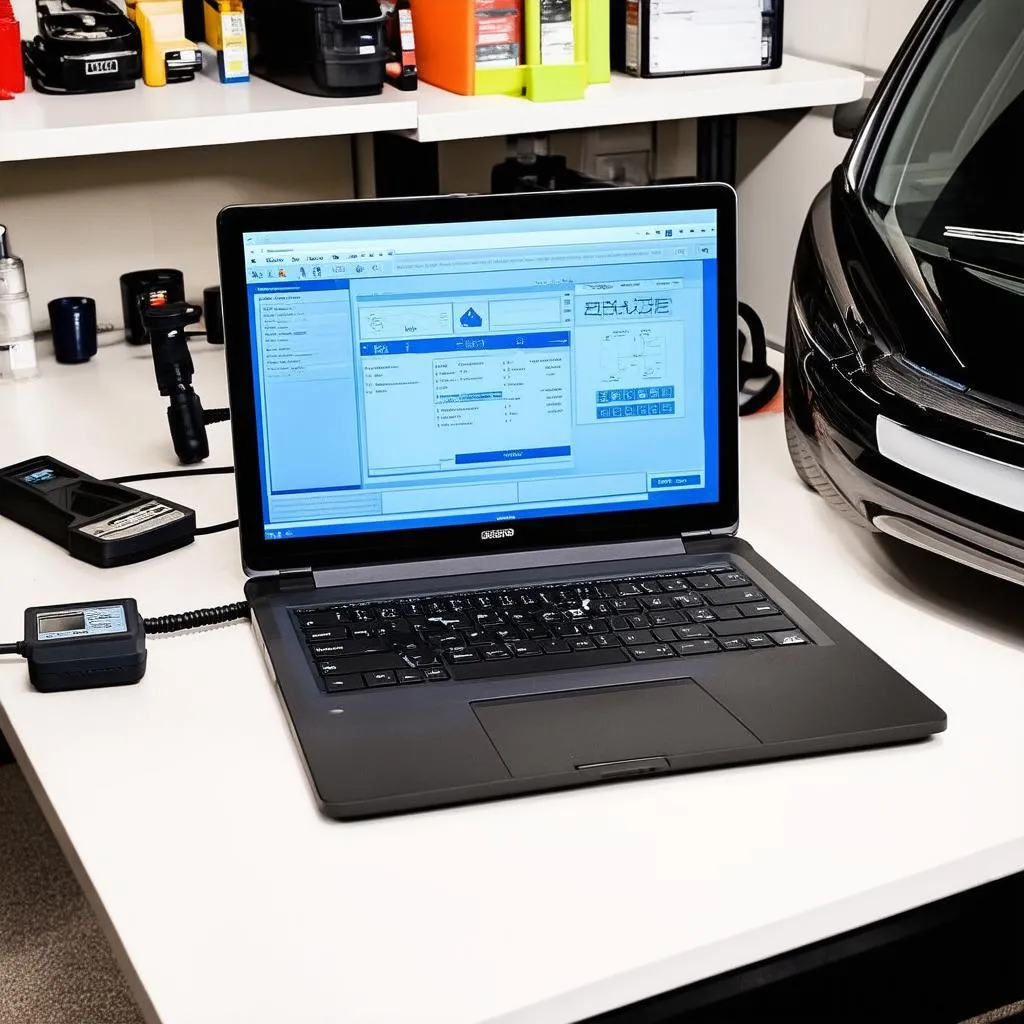 Car Diagnostics in an Organized Workspace