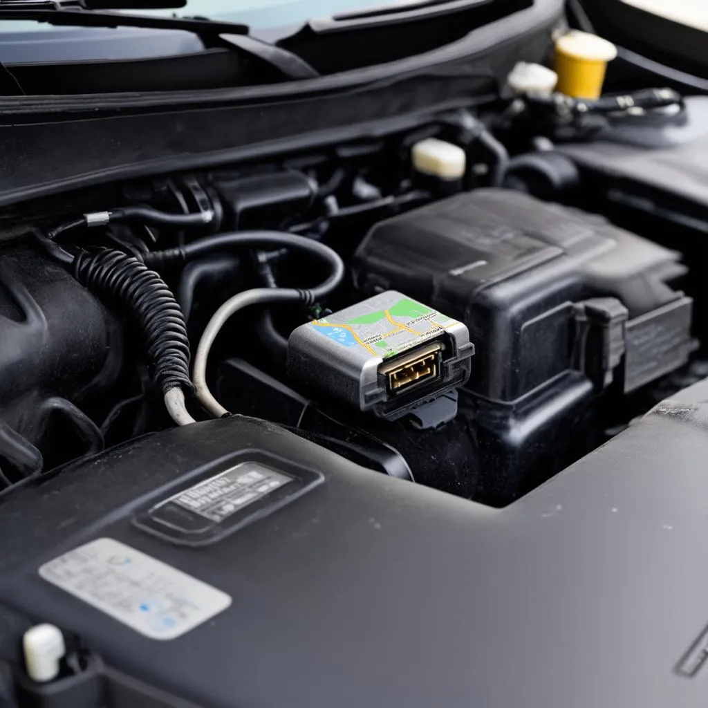 Car Engine with MAP Sensor Highlighted