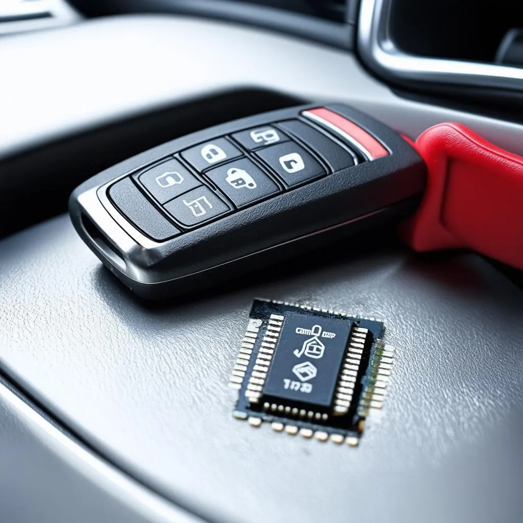 Car Key with Transponder Chip