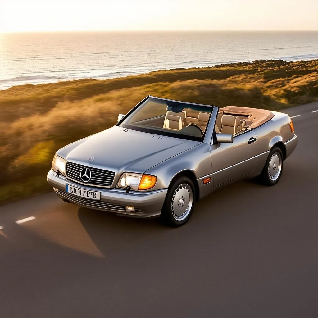 Classic Mercedes on Open Road