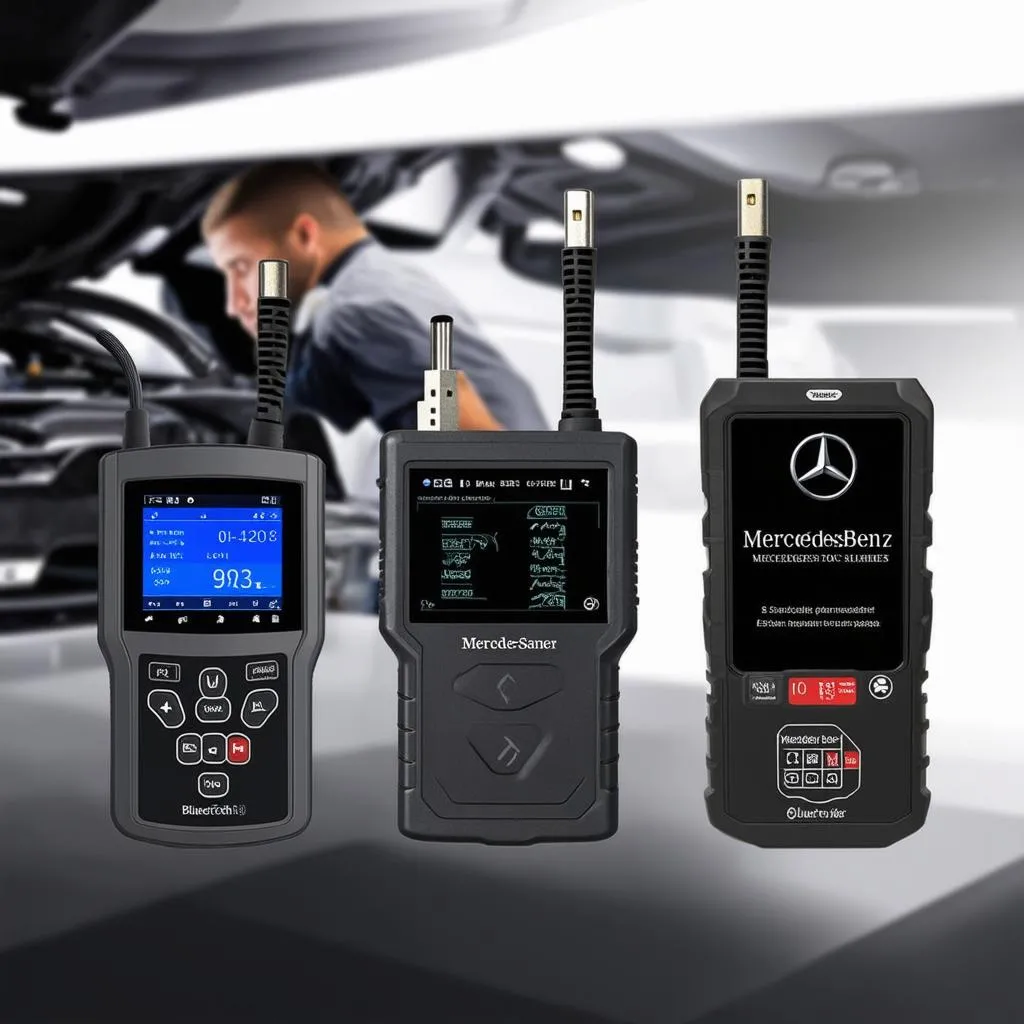 A selection of diagnostic tools for Mercedes vehicles, catering to various user needs.