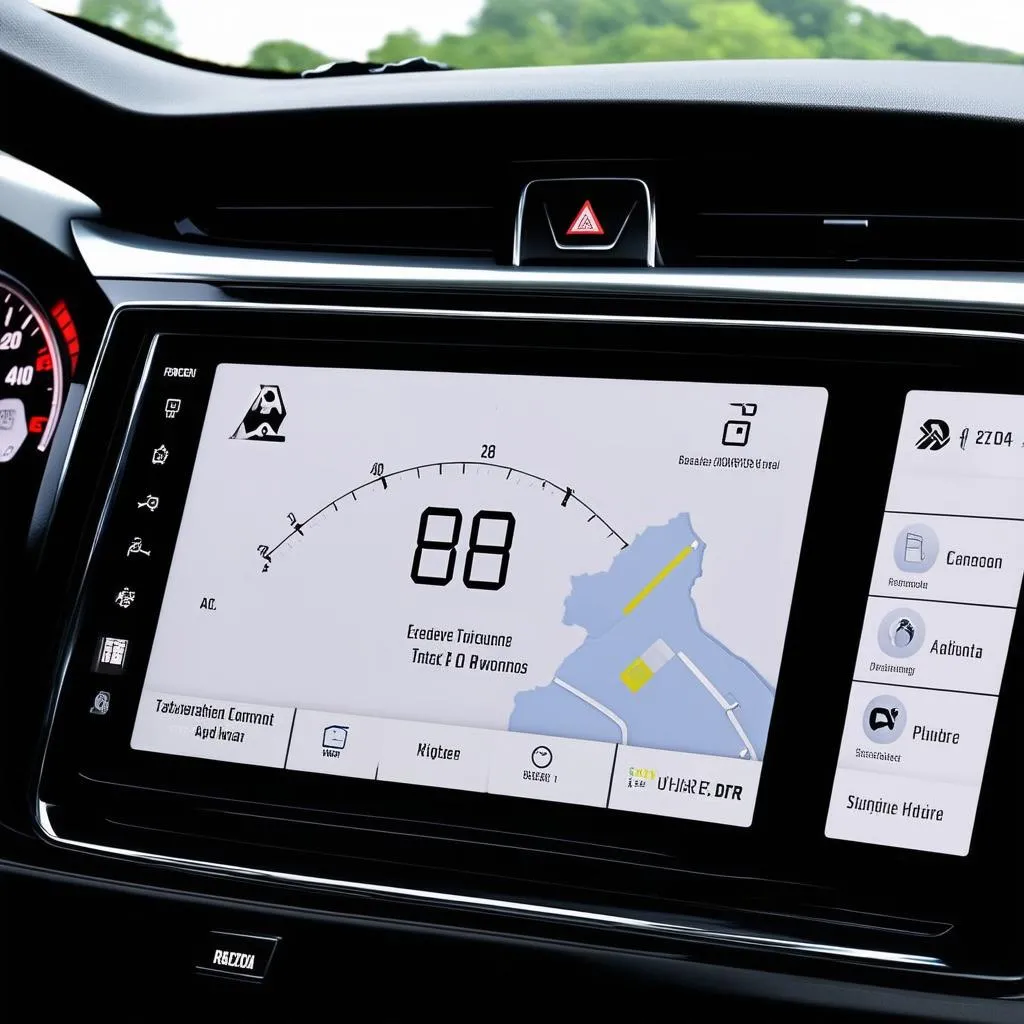 European car dashboard with digital display