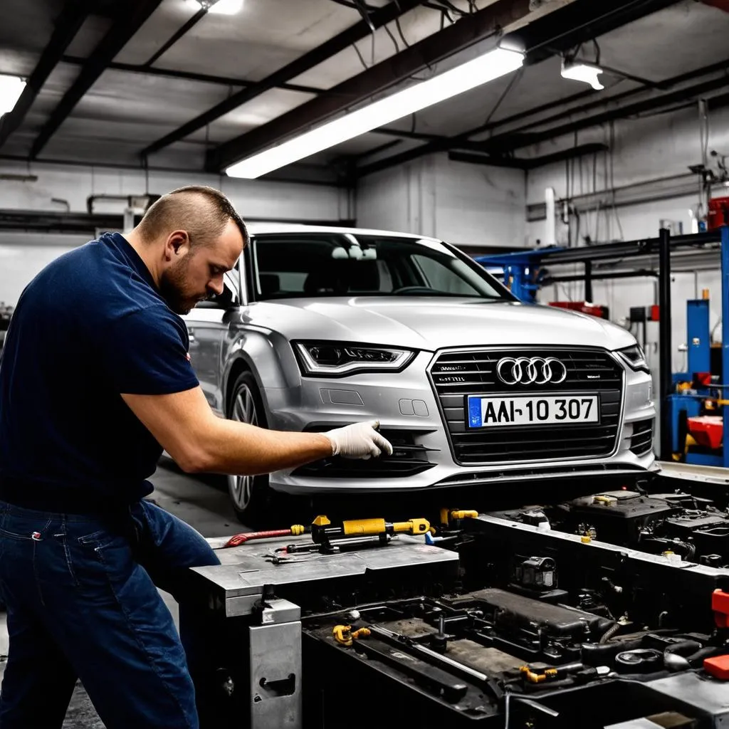 Audi Mechanic at Work