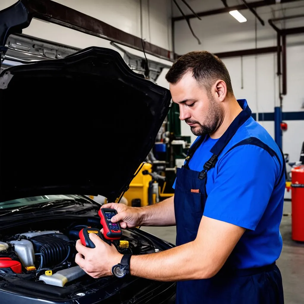 Mechanic Diagnosing Car Issues