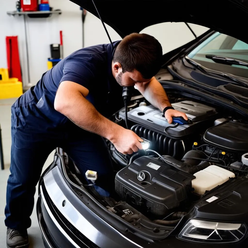 Mechanic Diagnosing W211 SBC System