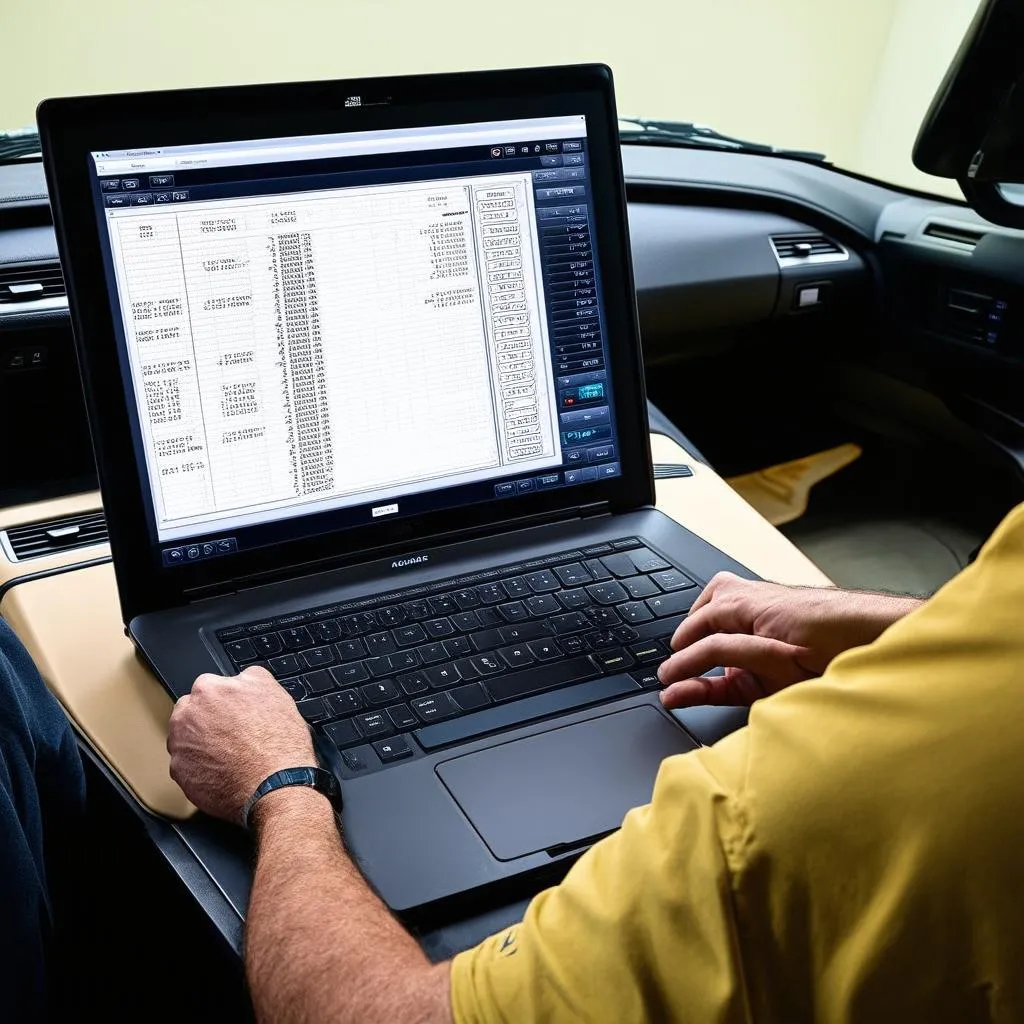 Mechanic Using Diagnostic Software