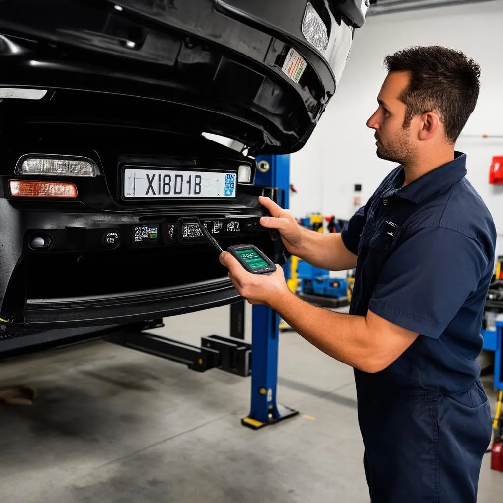 Mechanic Using Diagnostic Tool