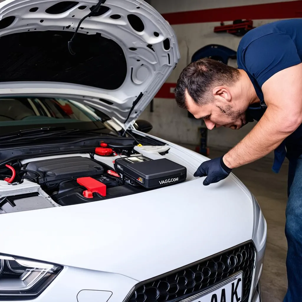 Mechanic Using VAG COM on Audi A3 8V