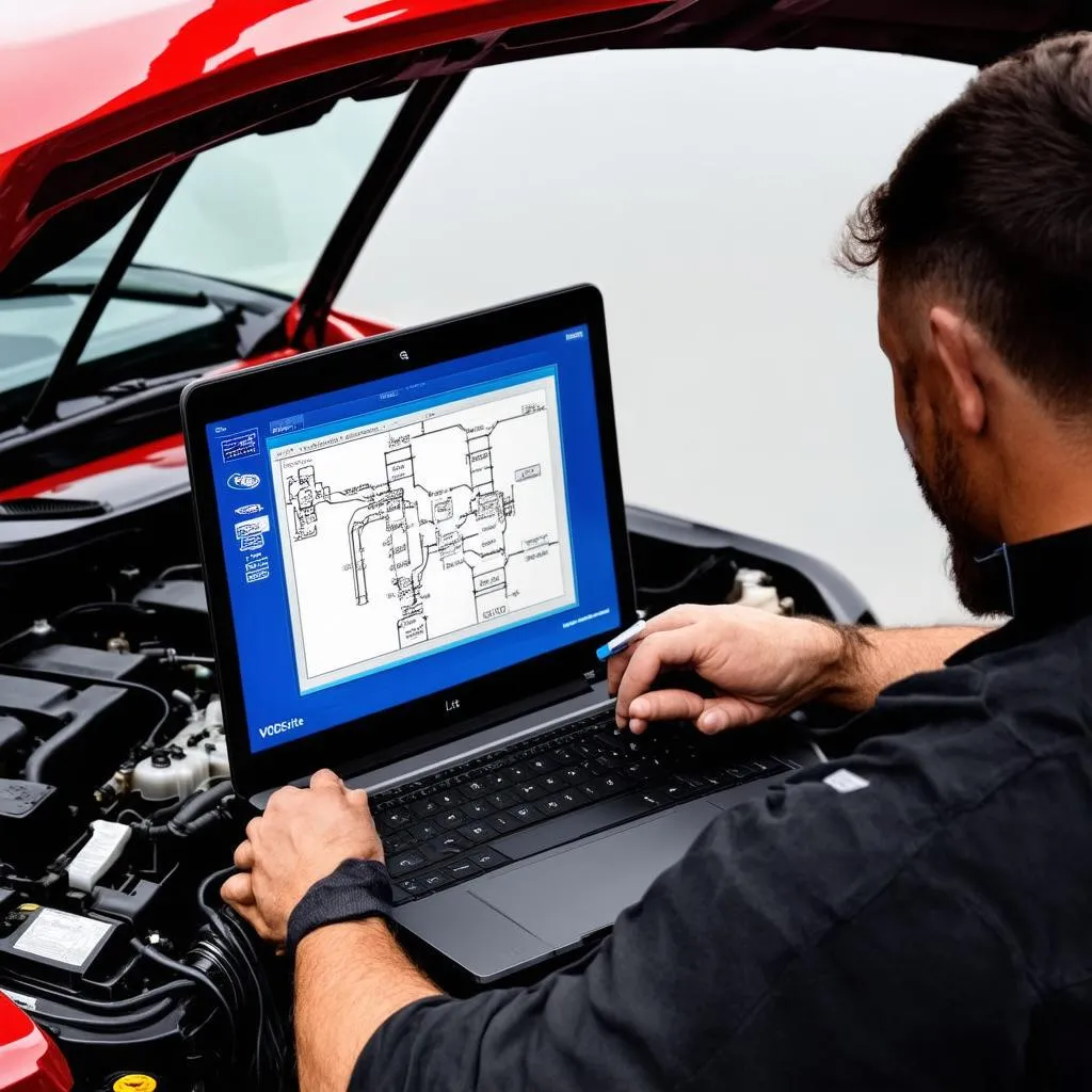 Mechanic Using VCDS Lite