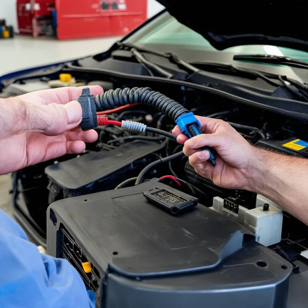 Mechanic using VCDS on Audi