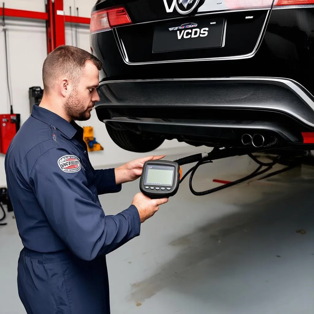 Mechanic using VCDS Scanner