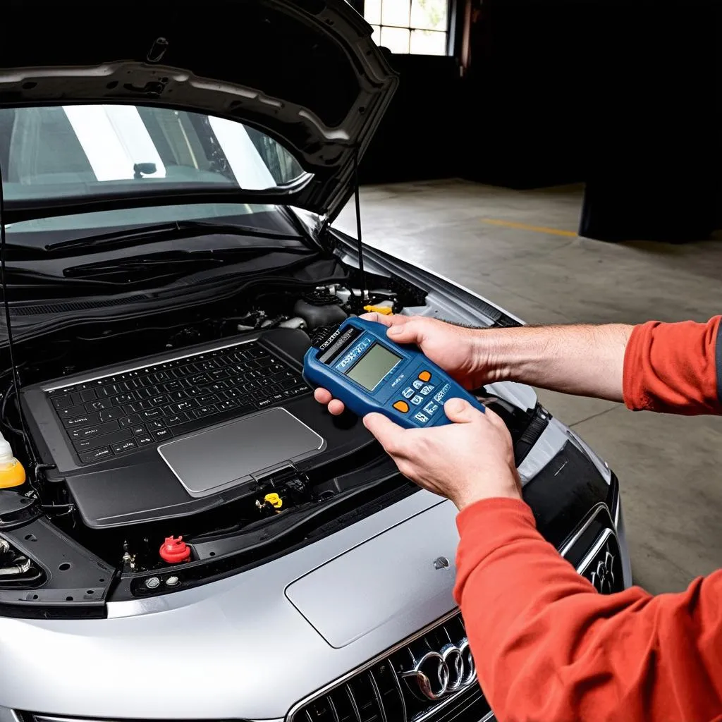 Mechanic Using VCDS Tester