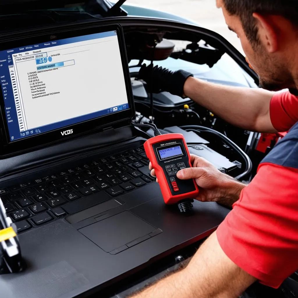 Mechanic Using VCDS Tool