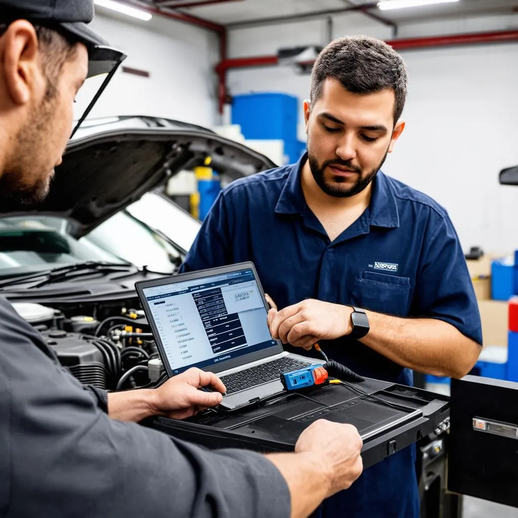 Mechanic Diagnosing Honda Using Xhorse Mini VCI