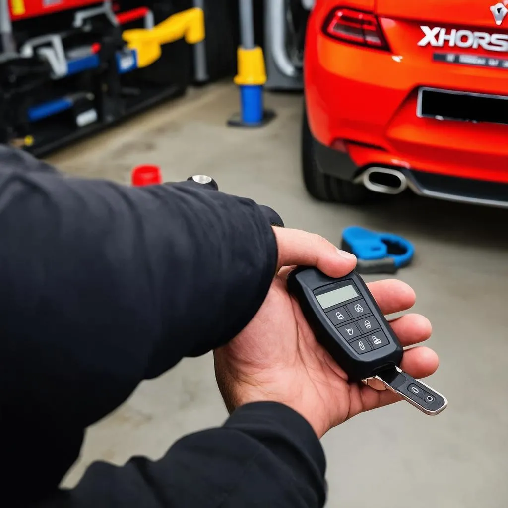 Mechanic Using Xhorse VVDI Key Tool Plus Pad