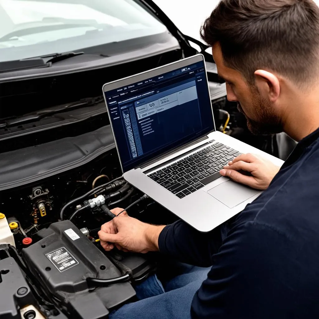 Mercedes-Benz mechanic working on a car