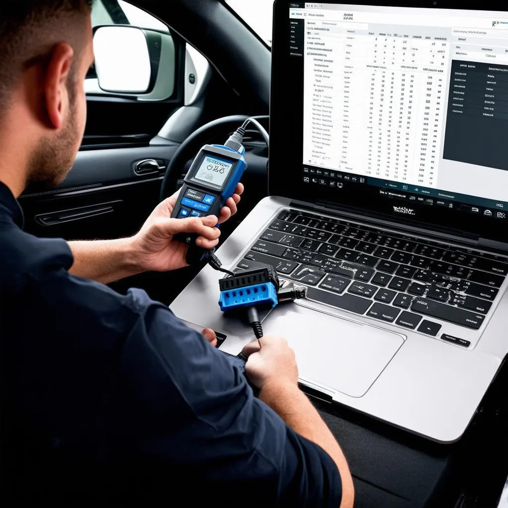 Mercedes Benz OBD Software on Laptop