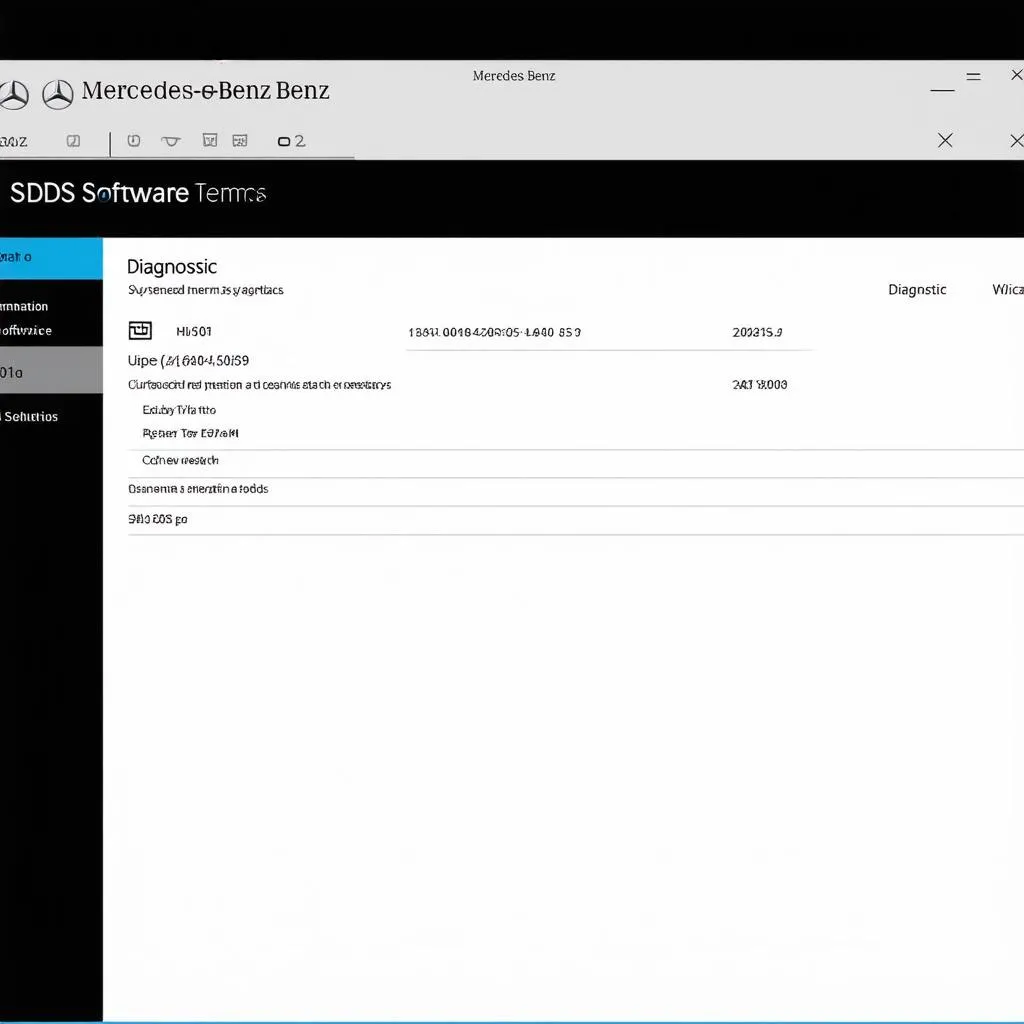 Mercedes Benz SDS Software Interface