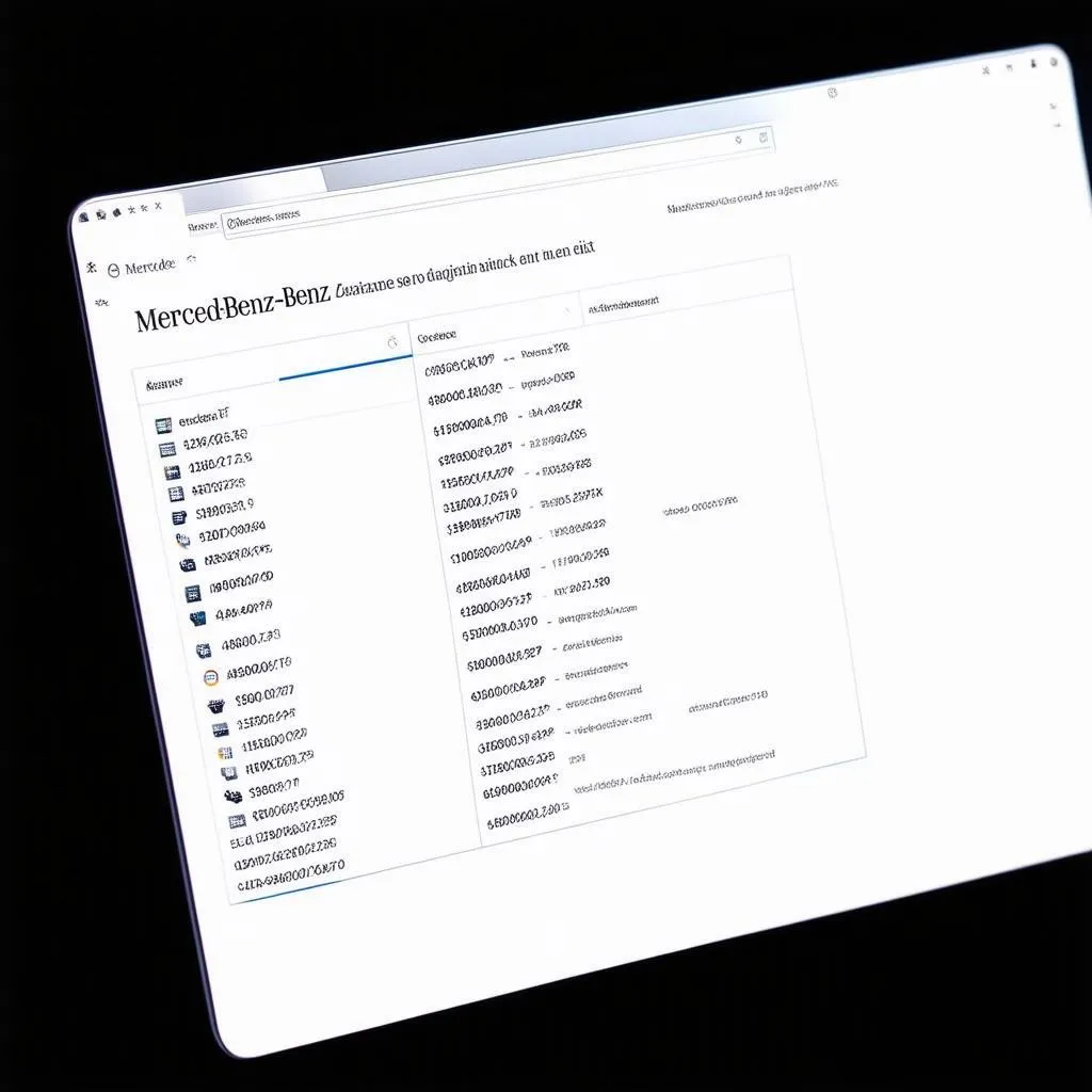 Mercedes-Benz diagnostic codes