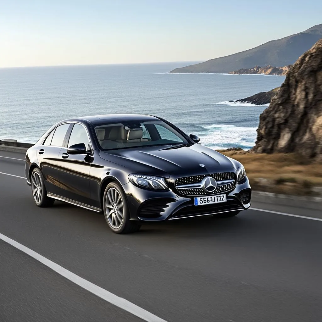 2018 Mercedes E-Class Driving on a Scenic Road