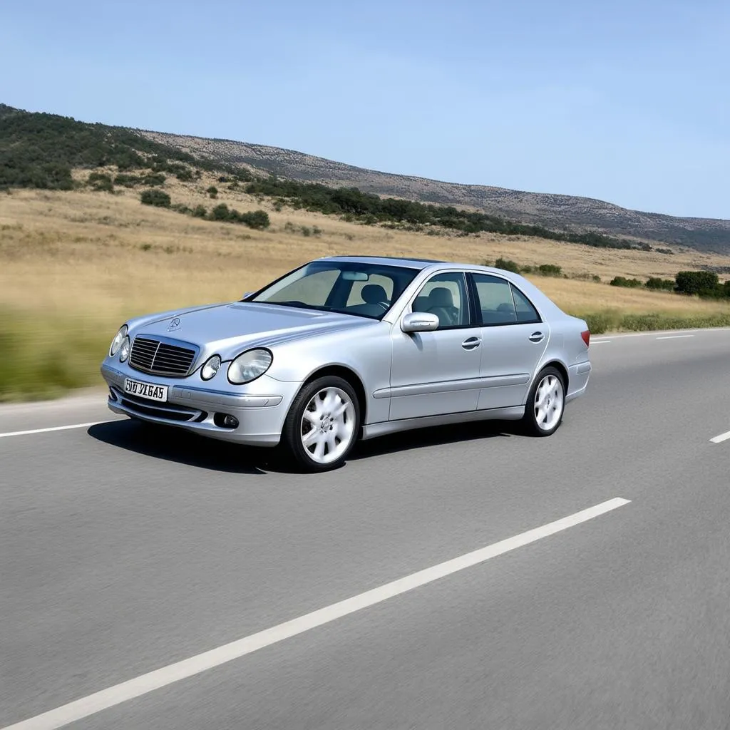 Mercedes E430 on the Road