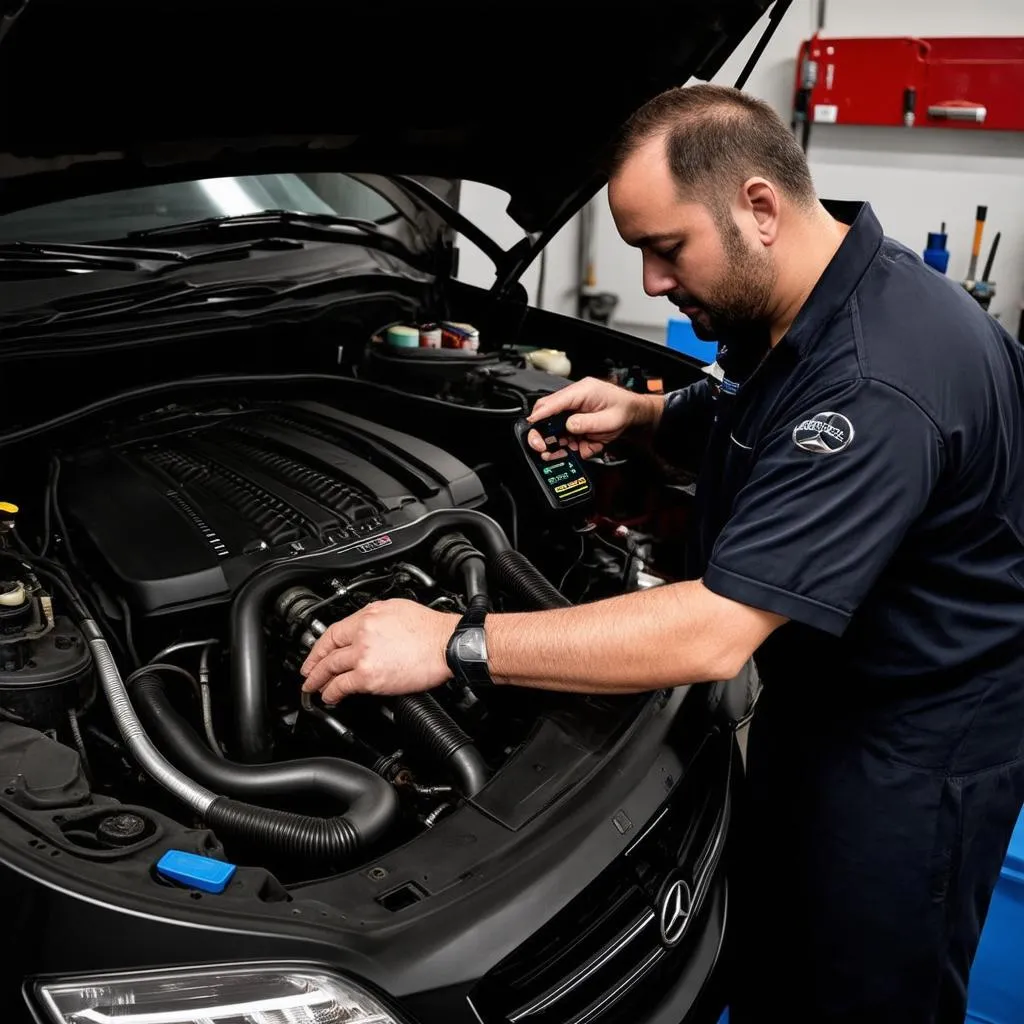 Mercedes Mechanic at Work