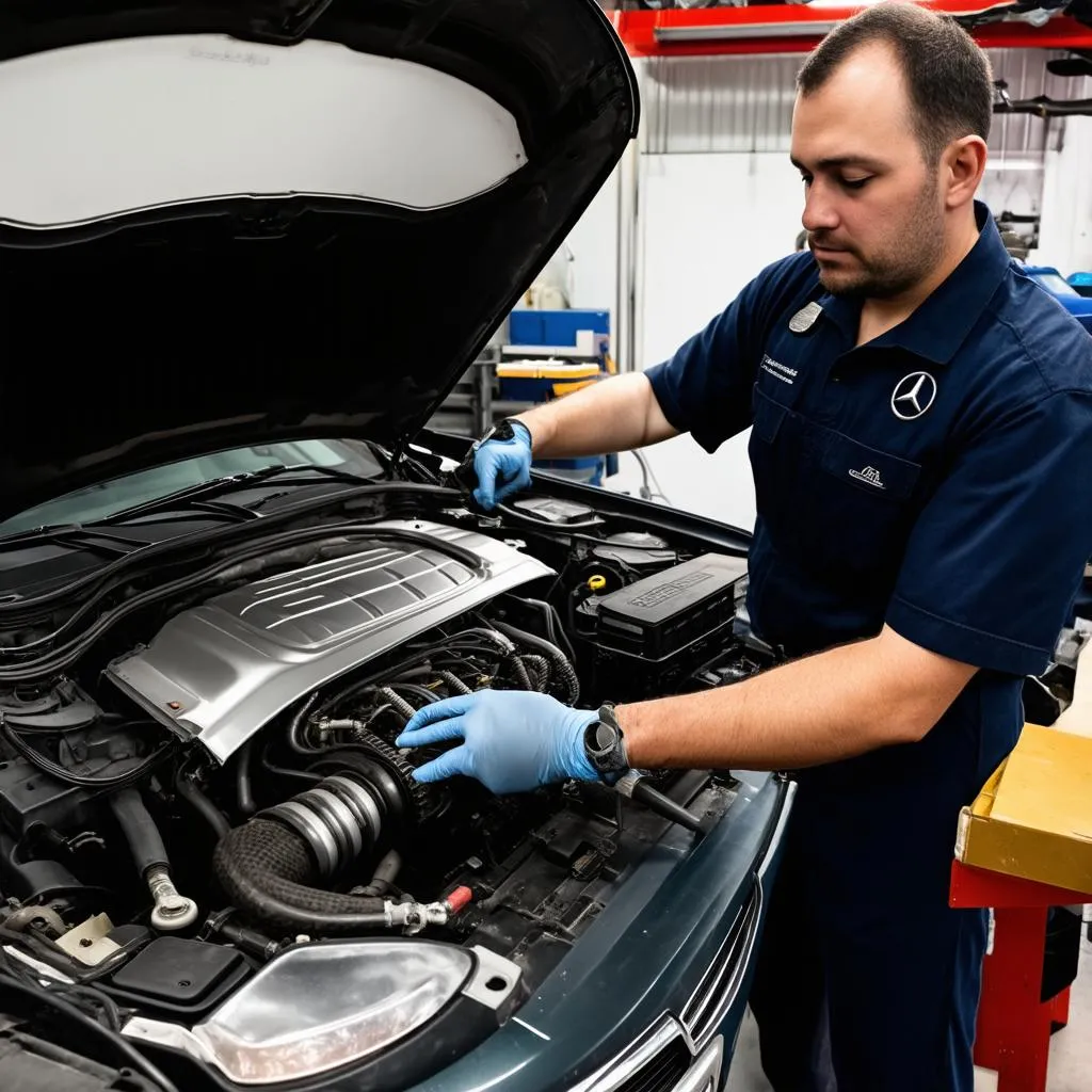 Mercedes Mechanic Working