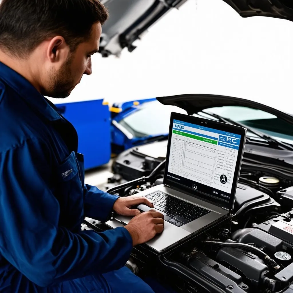 Mercedes Mechanic Working